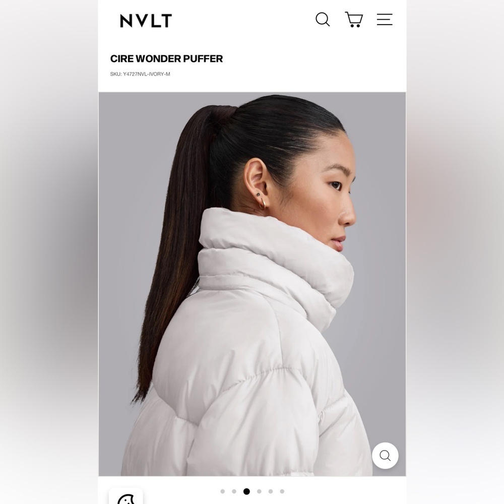Anthropologie NVLT Cire Wonder Puffer Jacket Ivory